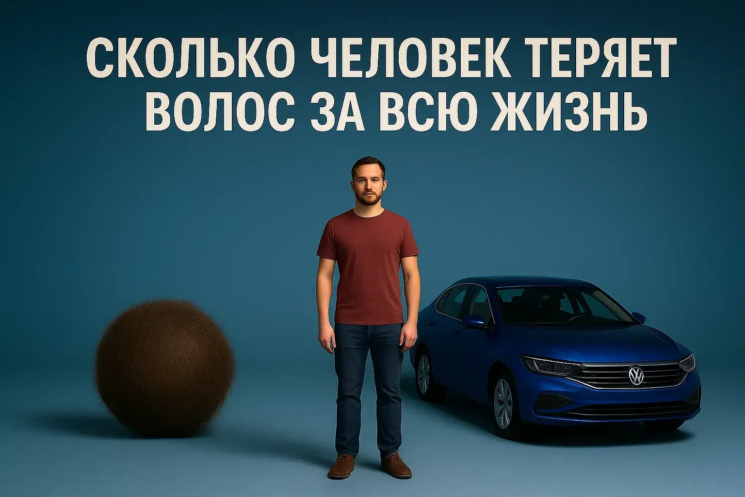 Сколько волос человек теряет за всю жизнь визуализация рядом с автомобилем