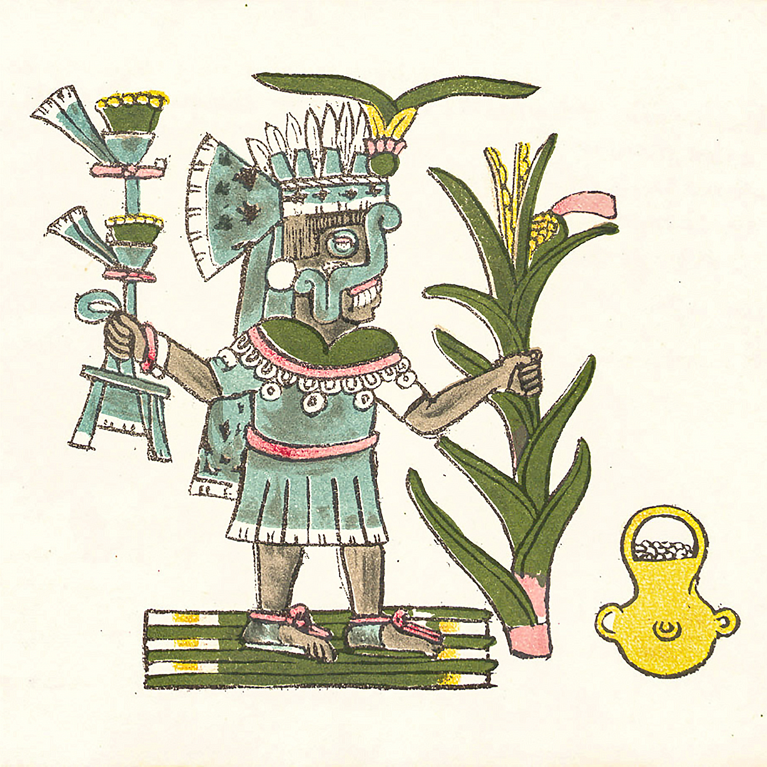 Тлалок. Кодекс Мальябекки, Ацтеки, 16 вв. Коллекция Biblioteca Nazionale Centrale di Firenze.