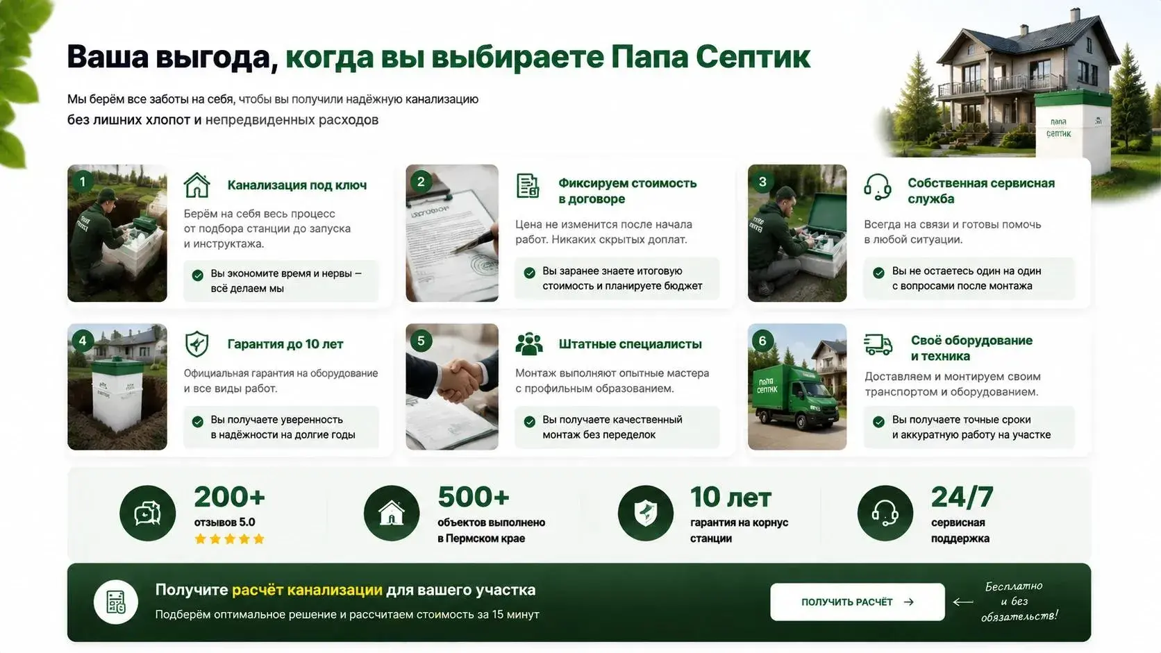 Автономная канализация в селе Троица