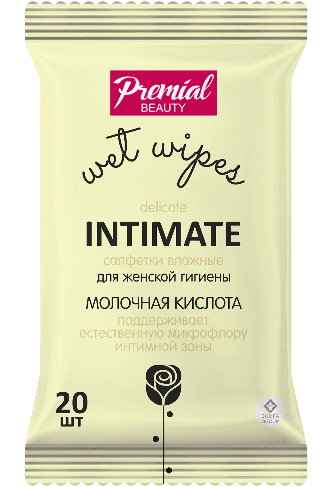 PREMIAL Wet wipes for intimate hygiene with lactic acid for women Premial