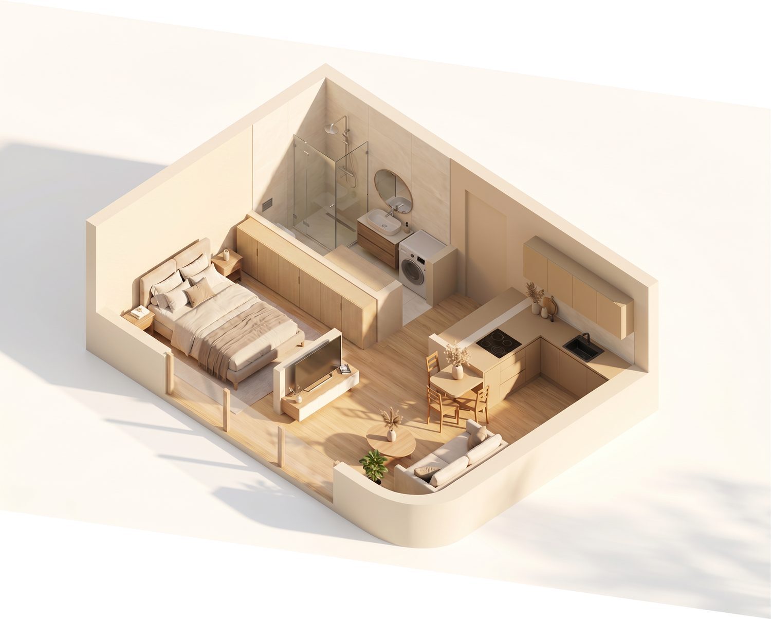 Floor plan Studio 35.1 m² – Zen Gardens, Bar