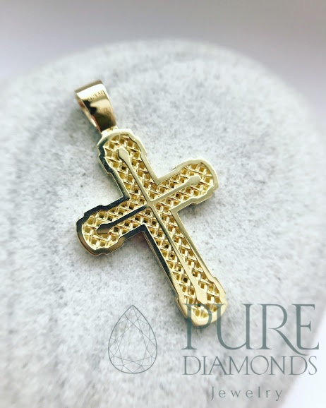 золотой мужской крест с бриллиантами