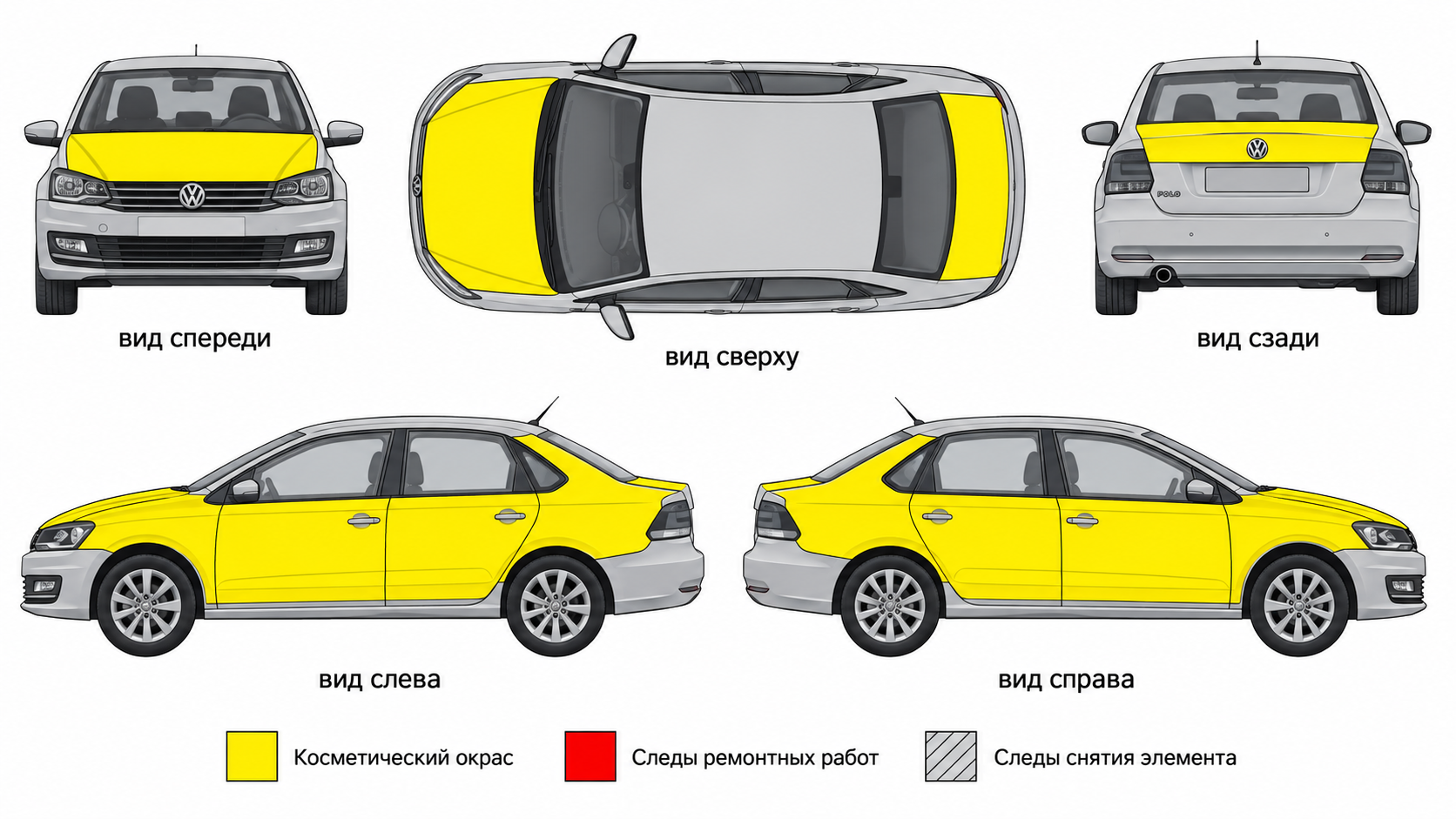 Карта ЛКП Volkswagen Polo