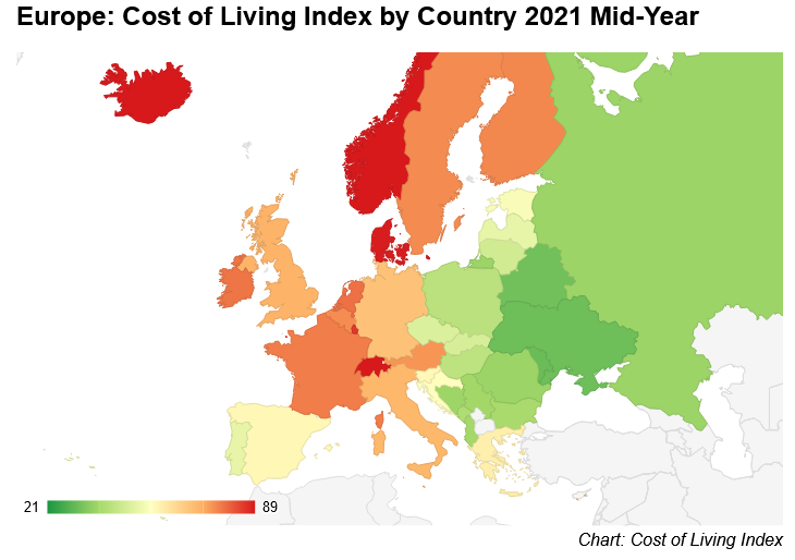 стоимость жизни в Европе
