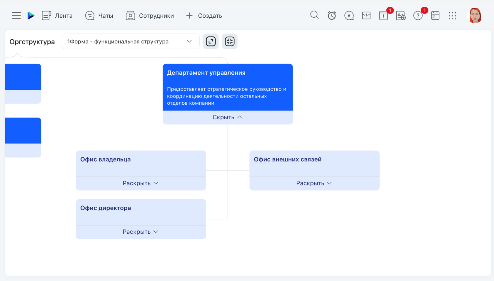 Комментарий к элементу оргструктуры в системе