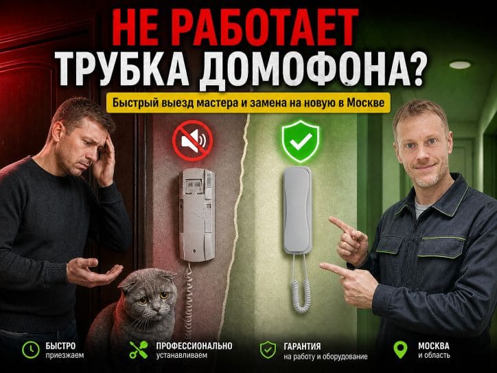 Не работает трубка домофона: вызов мастера в Москве для быстрой диагностики и замены