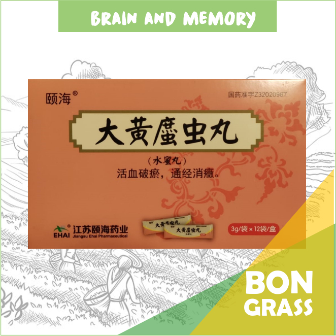Да Хуан Чжэ Чун Вань (Da Huang Zhe Chong Wan), для мозга, 12 шт.