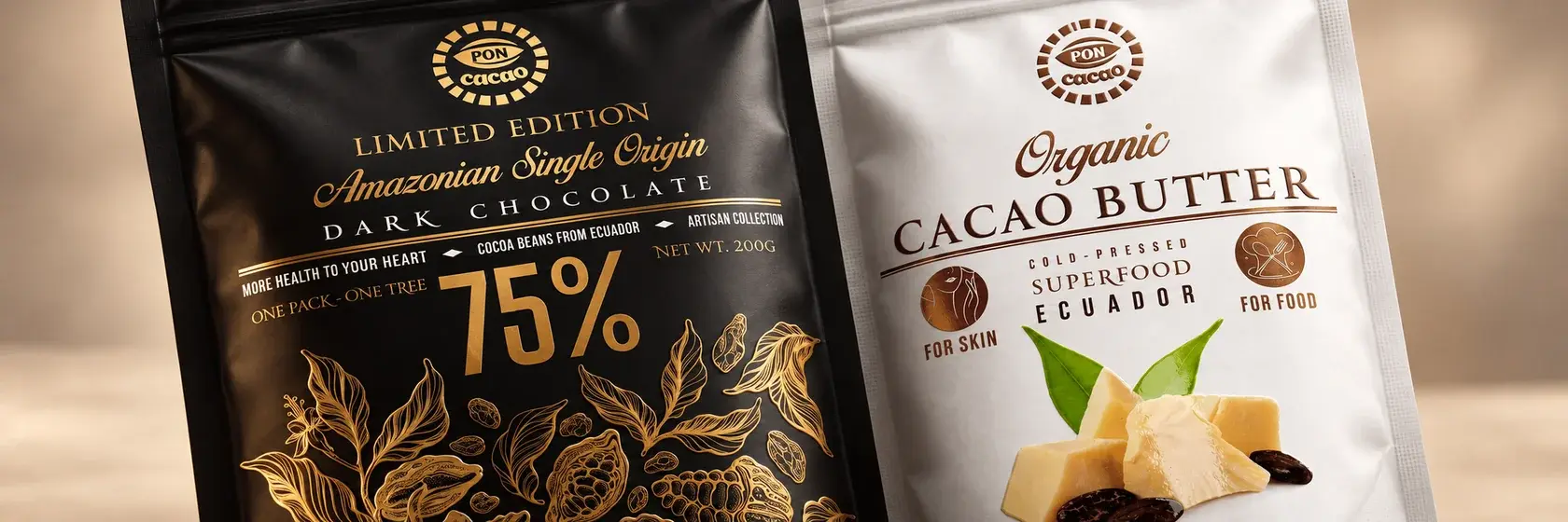 Дизайн упаковки премиальной линейки PON cacao