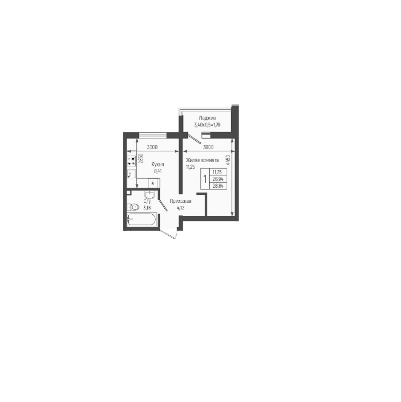 однокомнатная квартира в Ботаника Хилс
