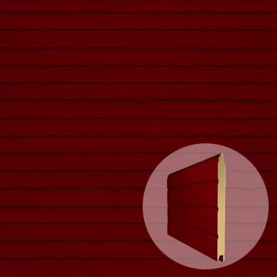 Гаражные секционные ворота цвет пурпурно-красный