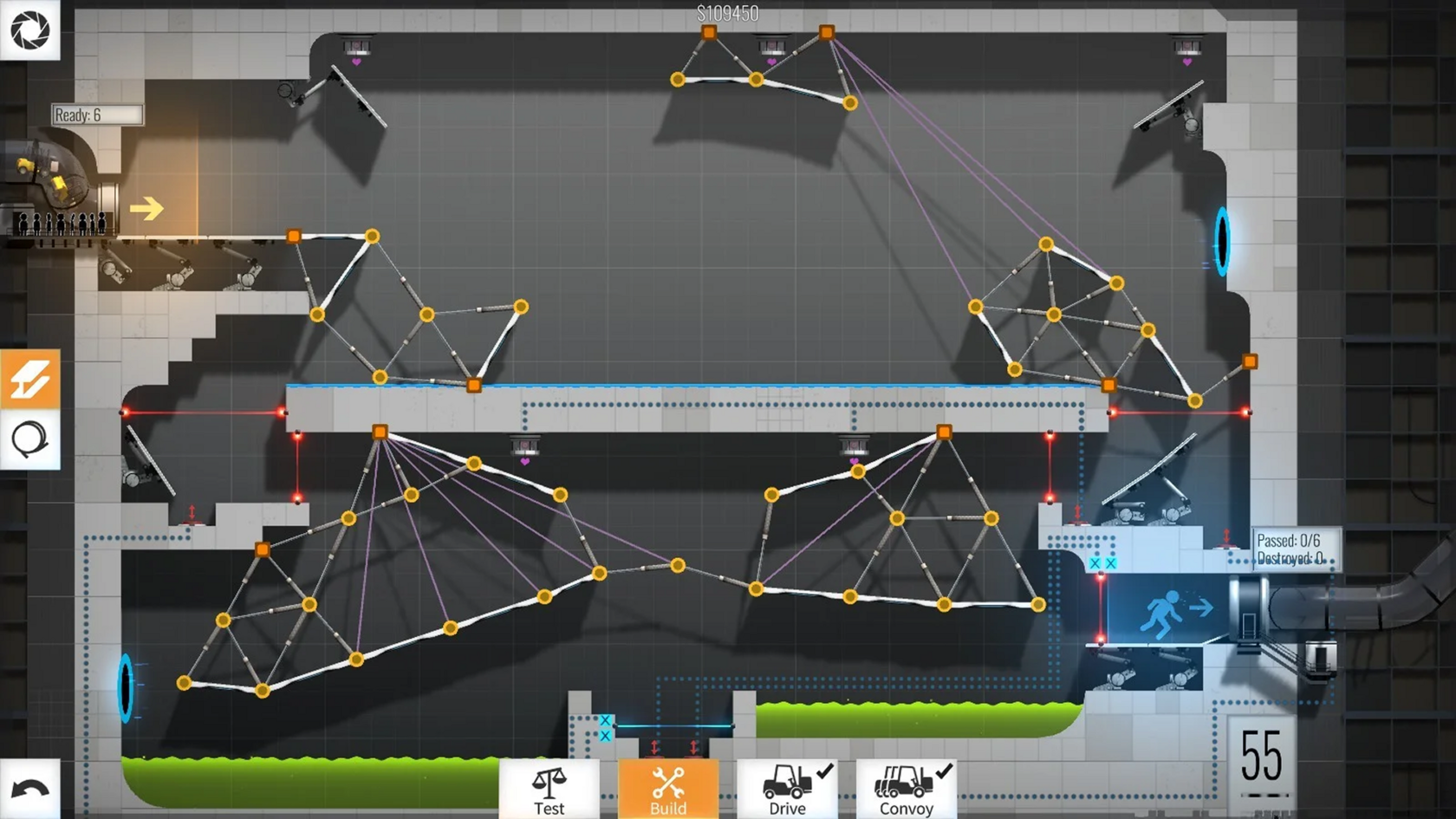 Кадр из мобильной игры Bridge Constructor Portal