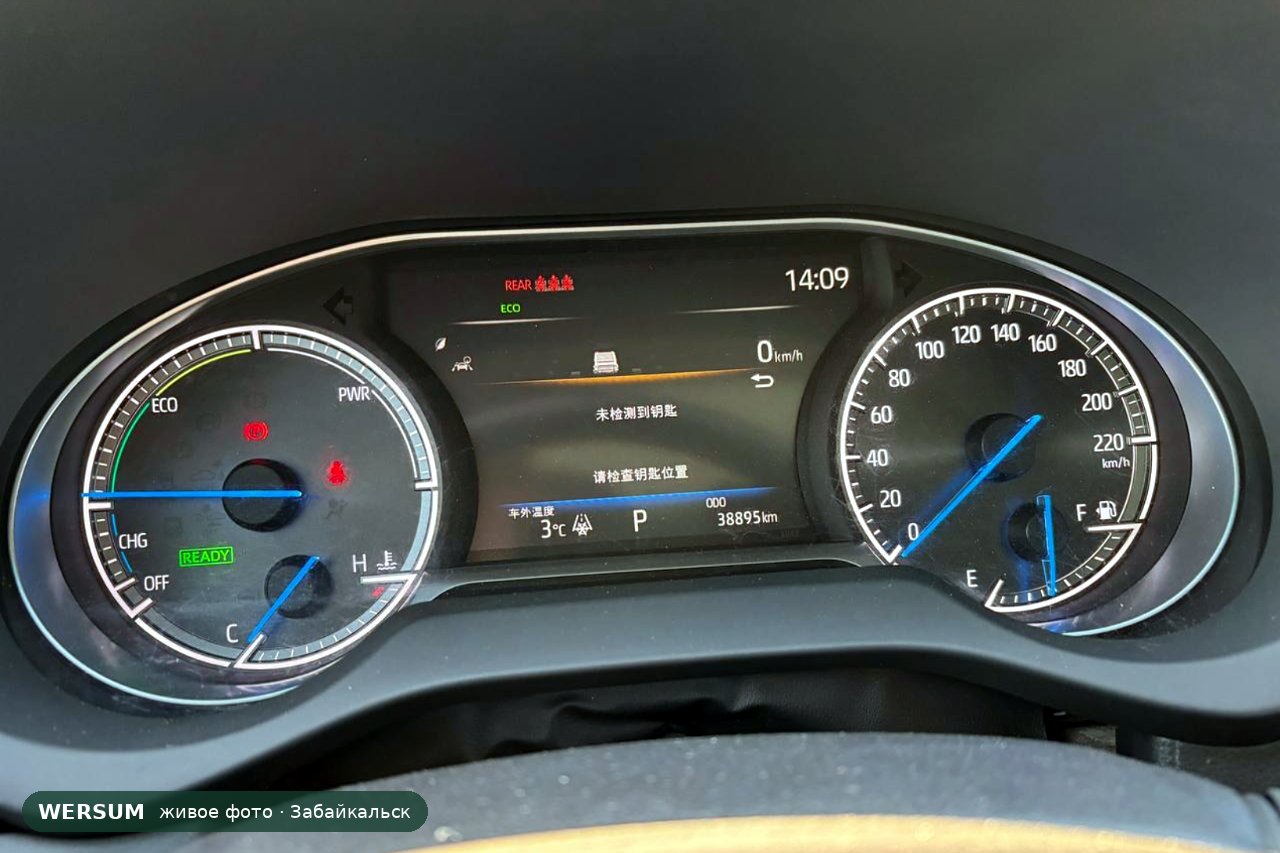 Toyota Harrier, приборная панель гибрида: шкала CHG / ECO / PWR