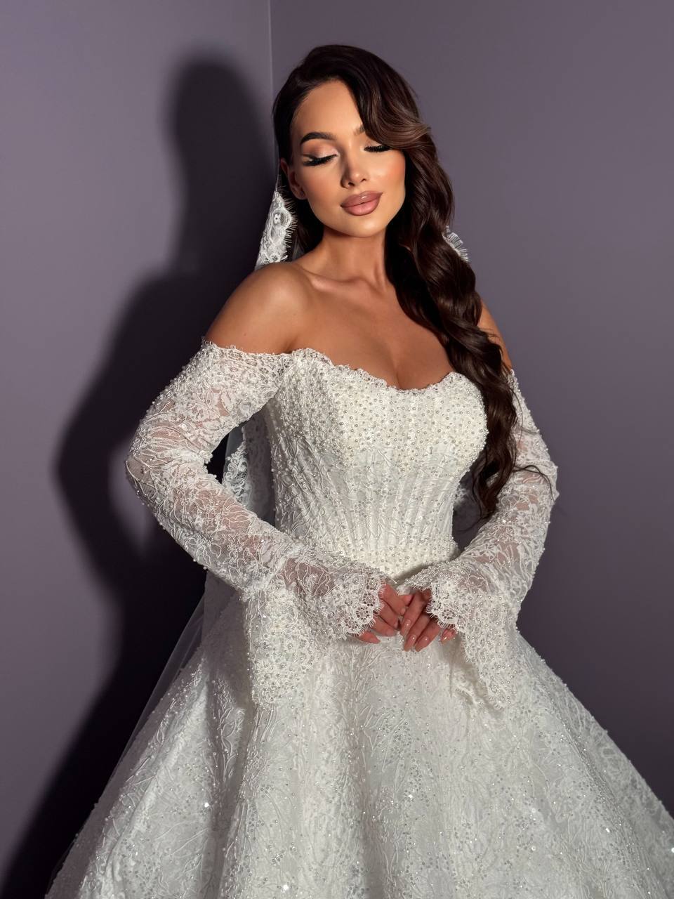 свадебное платье королевское кружевное