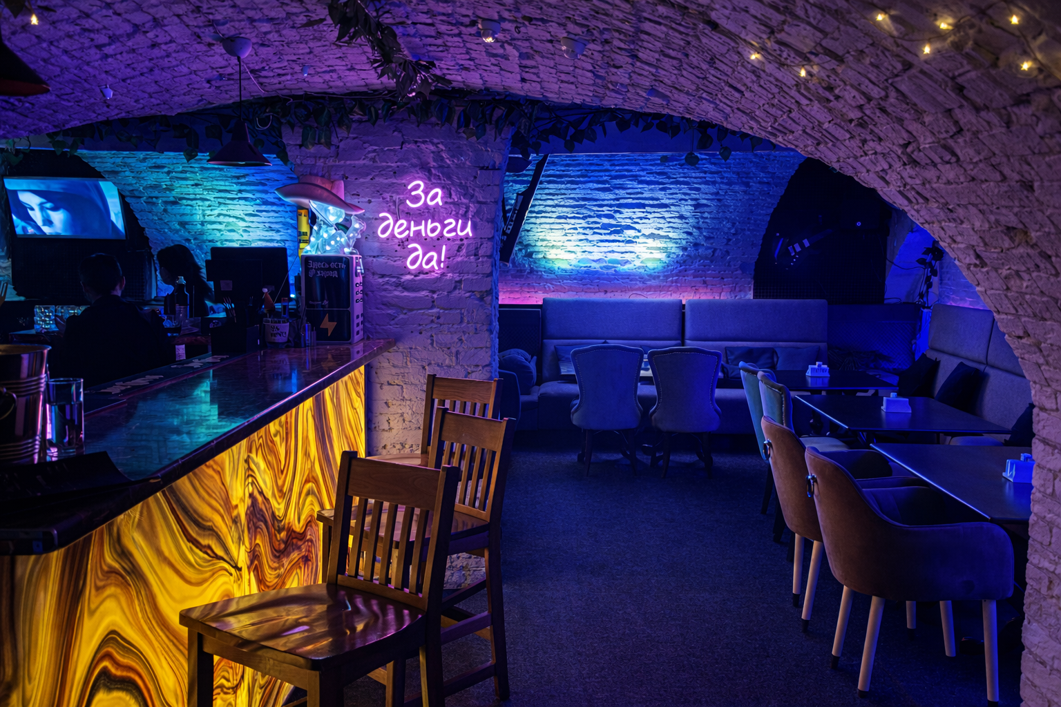 Интерьер караоке-бара Белая стрекоза