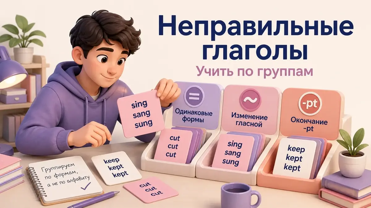 Неправильные глаголы английского: как учить по группам, а не по алфавиту: учебная статья LaRou