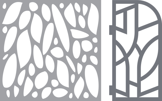 Лазерная резка решетки из листового металла. Граффо