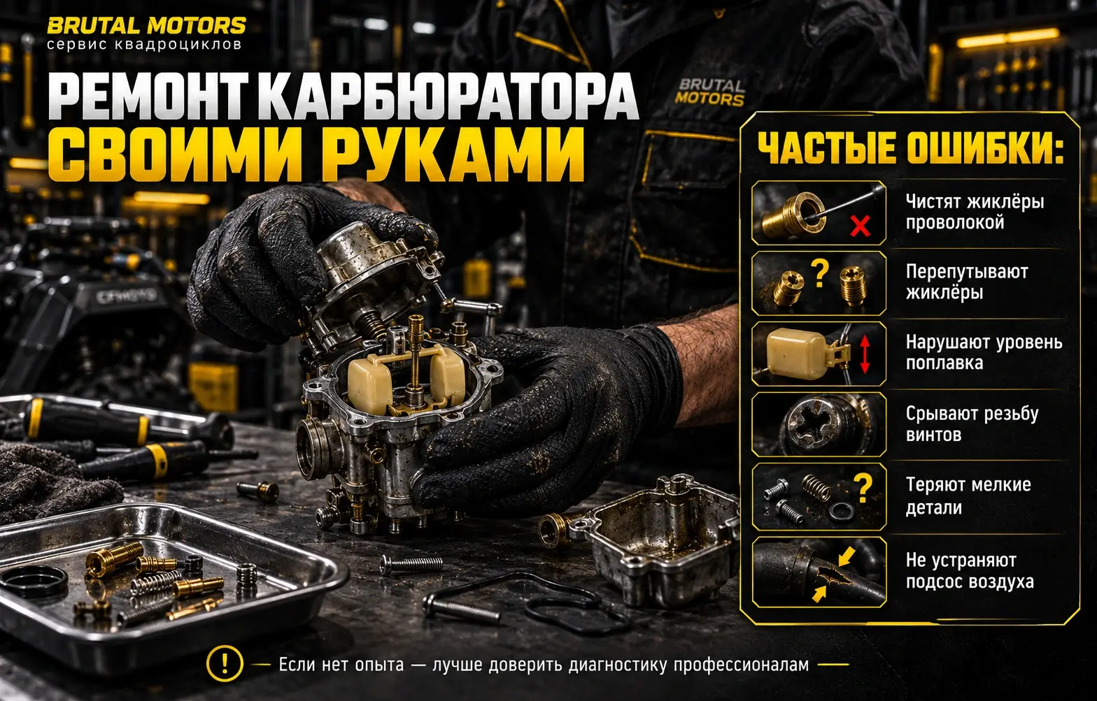 Ремонт карбюратора квадроцикла своими руками