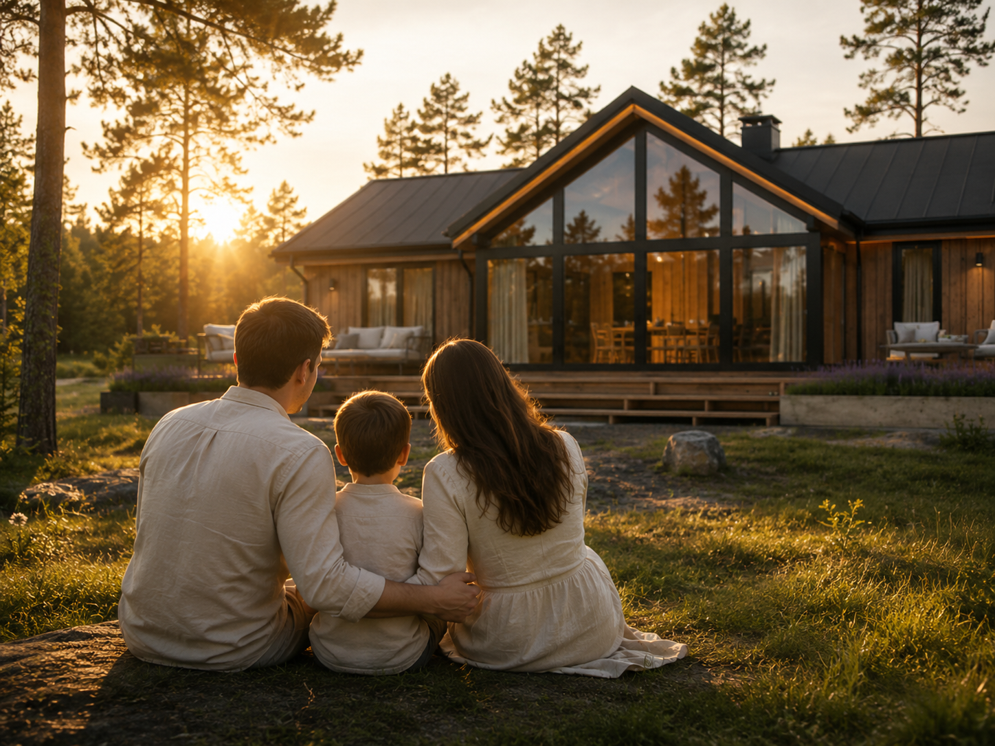 Семья у дома Ural House