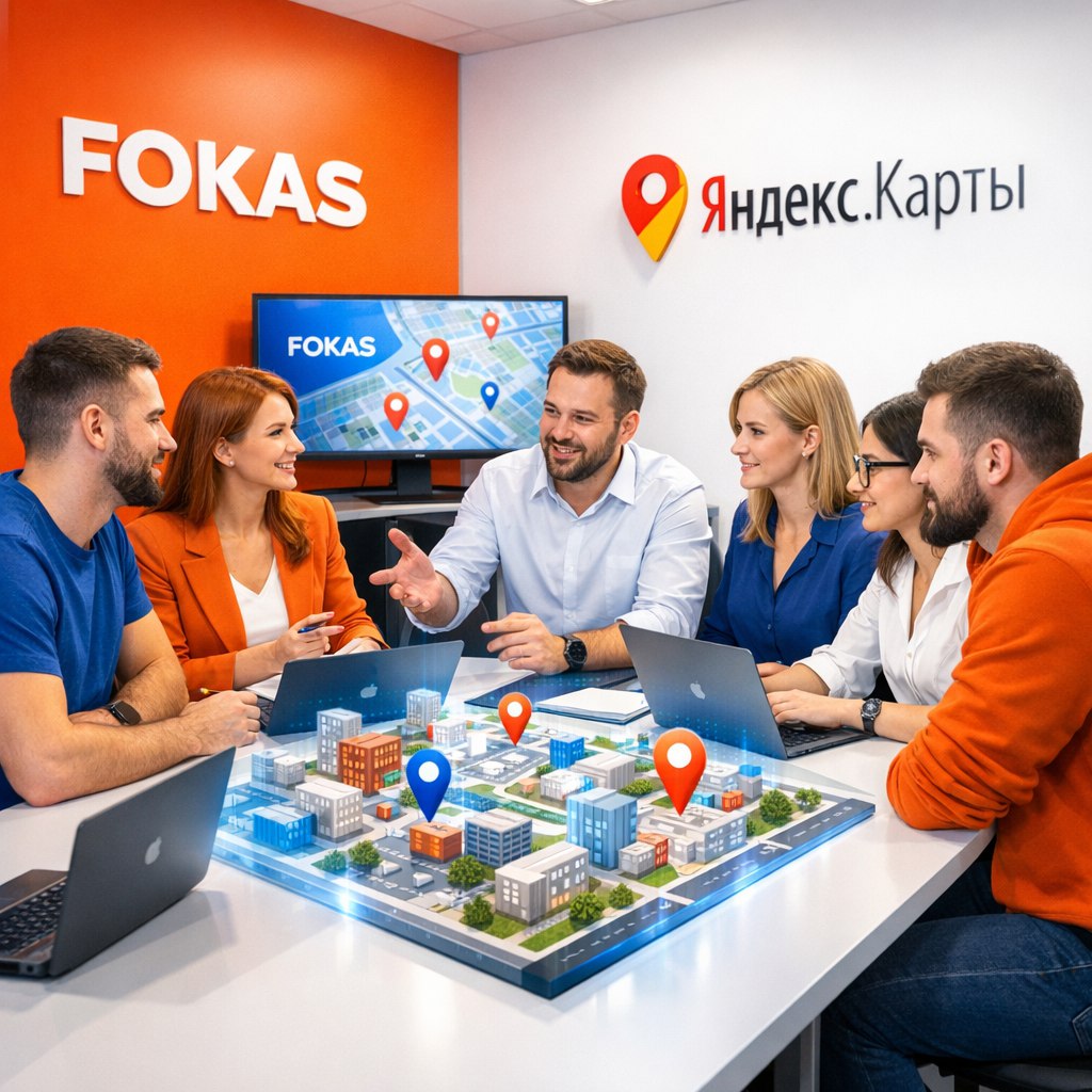 команда FOKAS работает с Яндекс.Картами в офисе Нижнего Новгорода