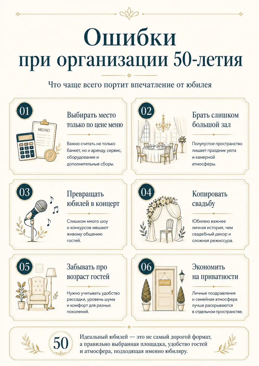 Ошибки при организации 50-летия