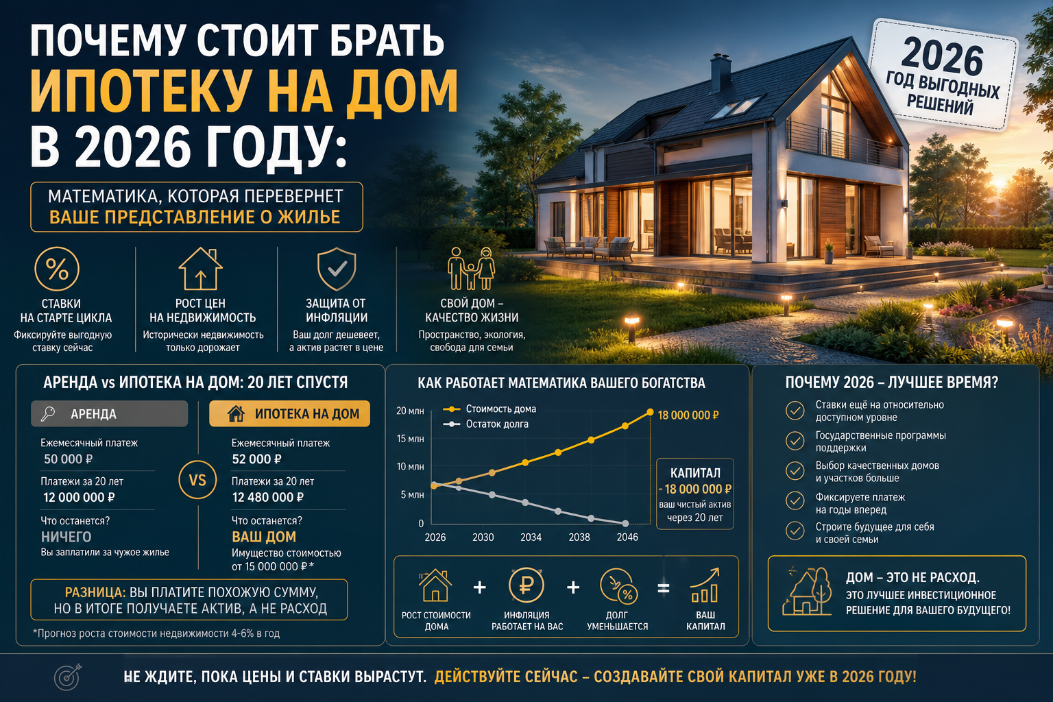 Почему надо брать ипотеку на дом в 2026 году