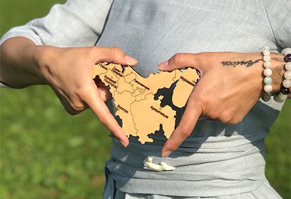 Пазл карта Мира из дерева