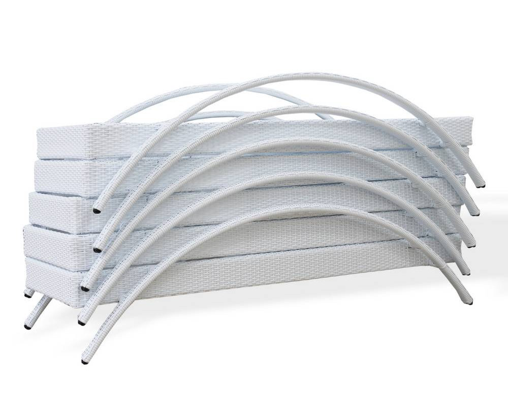 Штабелируемый шезлонг Бари из белого ротанга 