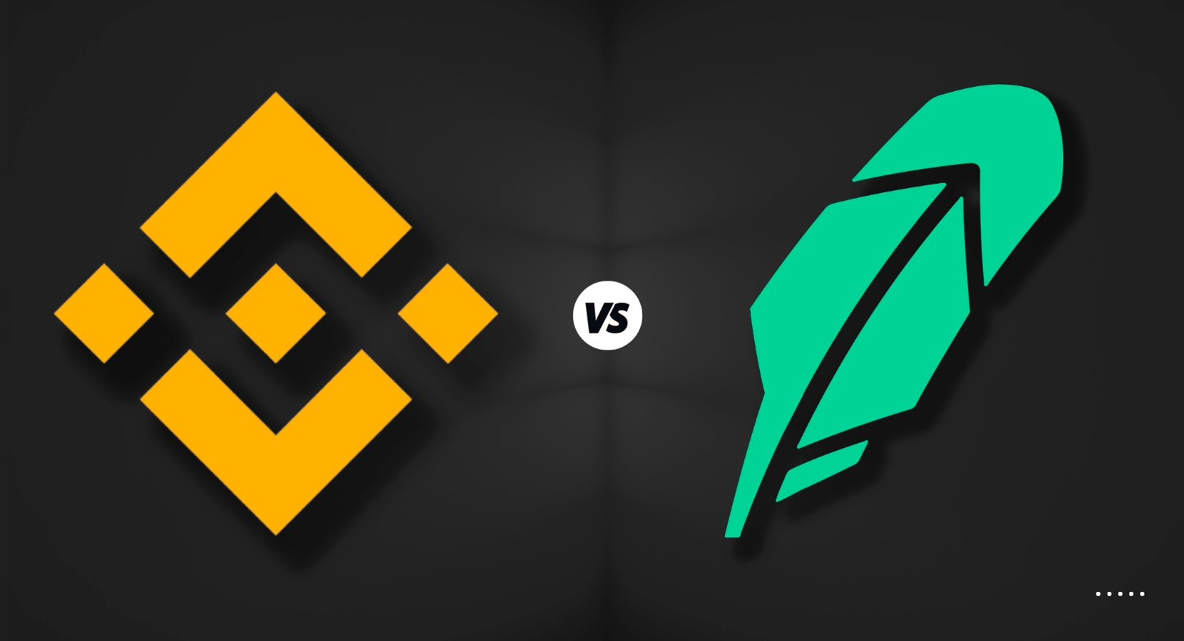 Binance vs. Robinhood logo