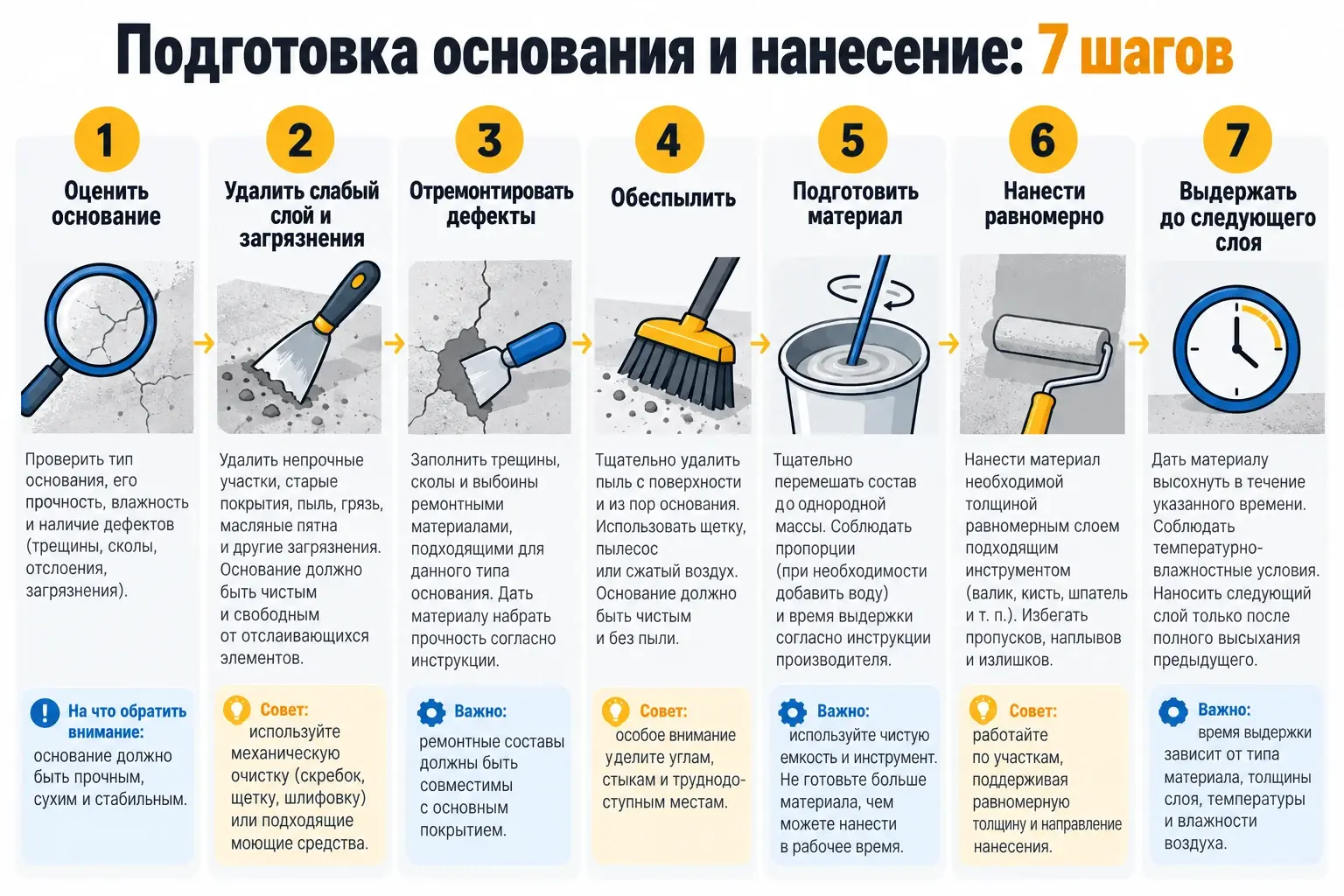 Подготовка основания и нанесение полиуретановой грунтовки в 7 шагов