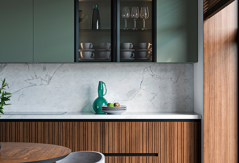 Кухня с профилем – современная классика. Кухня РИТМО (МДФ+шпон)