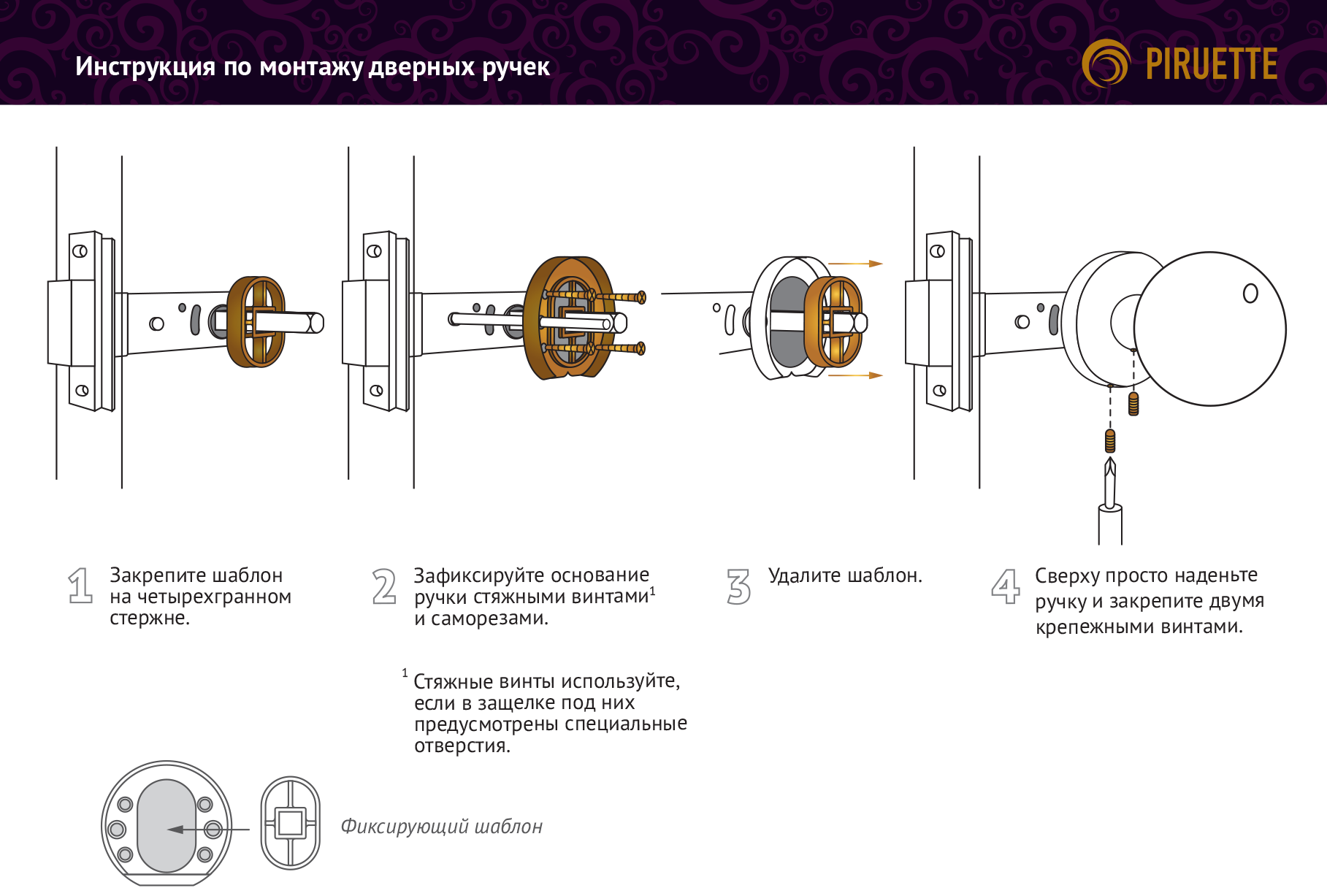 Инструкция по установке ручек PIRUETTE