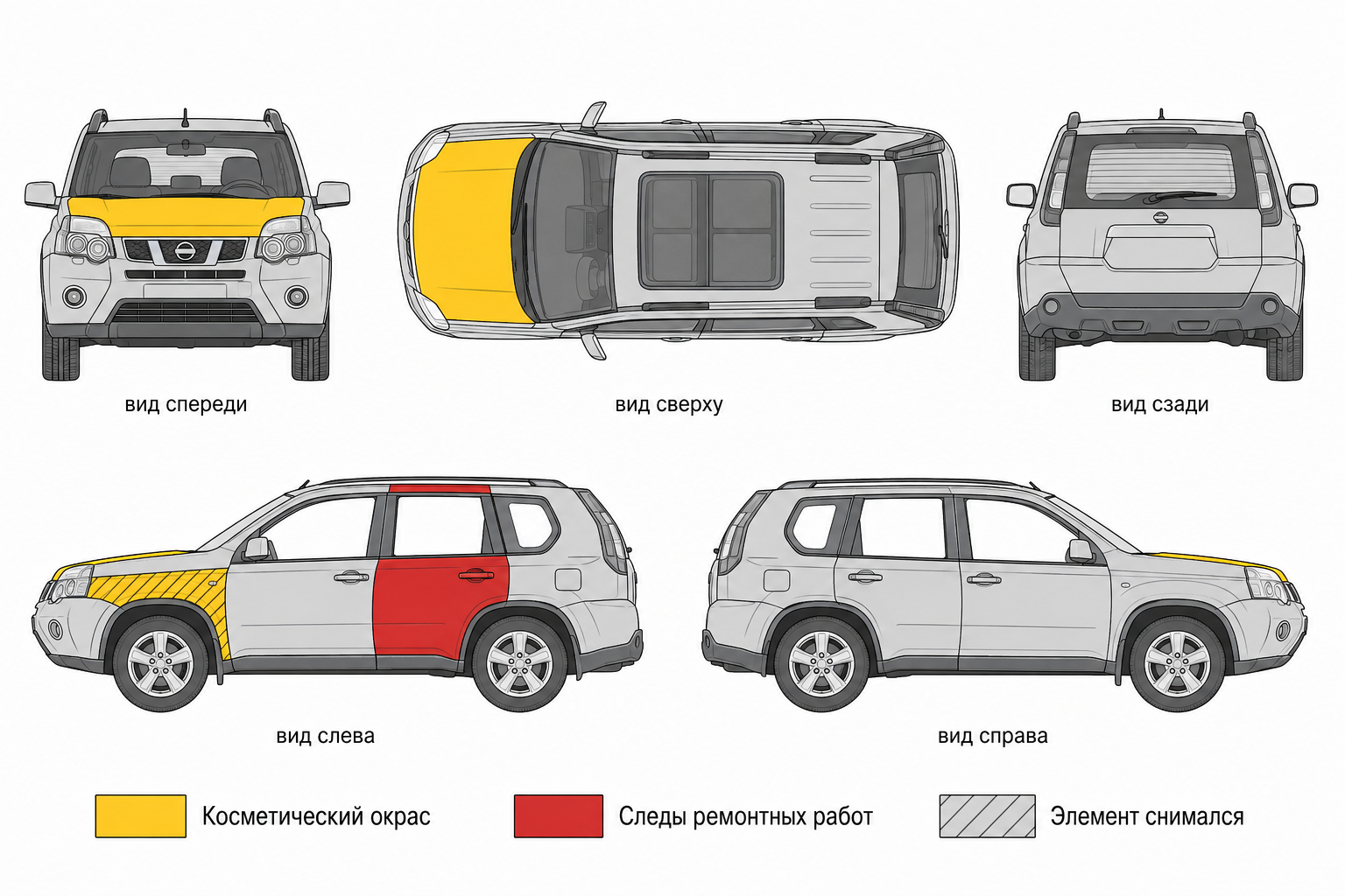 Карта ЛКП Nissan X-Trail