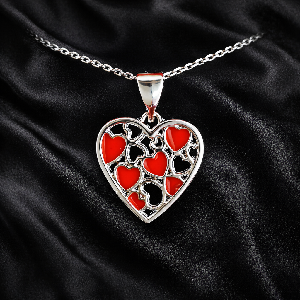 подвеска сердце с эмалью