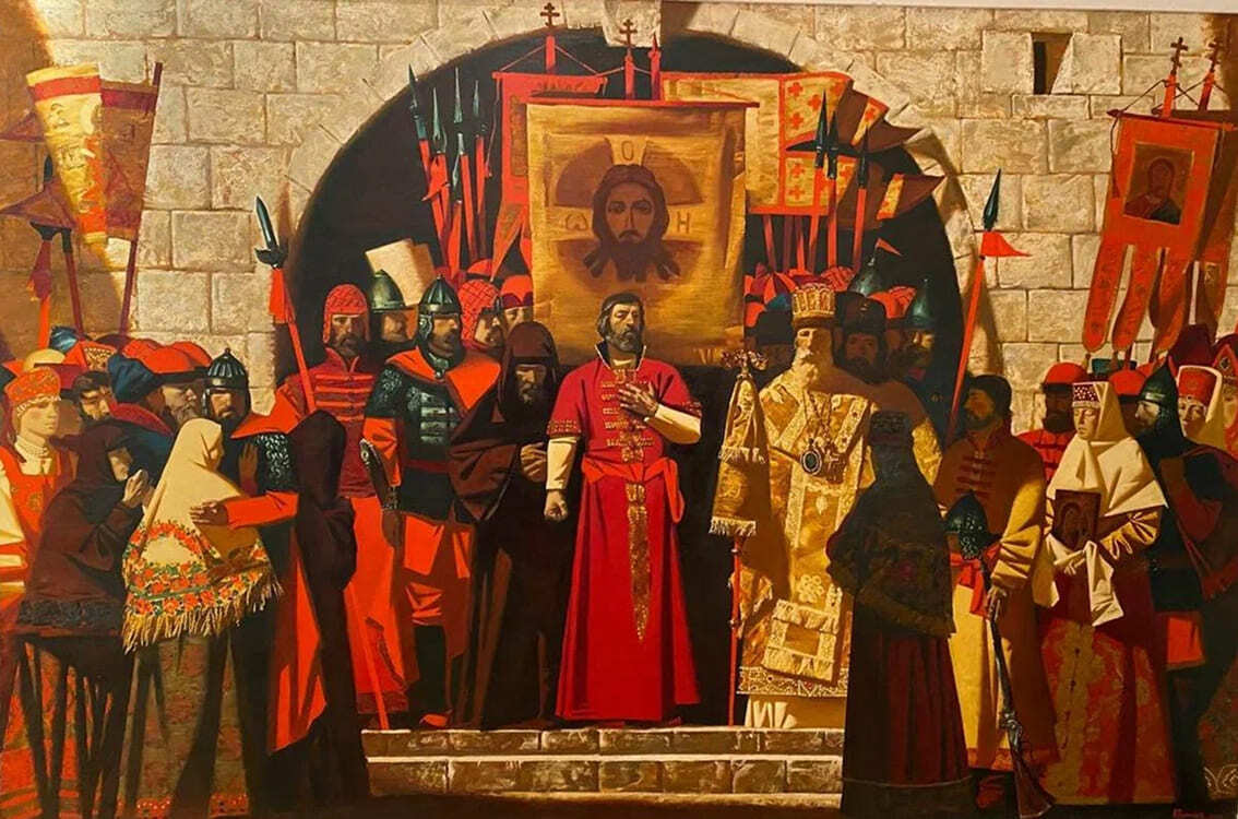 Мальцев Владимир Федорович (1929–1988) Родное Прикамье 1982 Оргалит, темпера 122 × 160 Пермская государственная художественная галерея