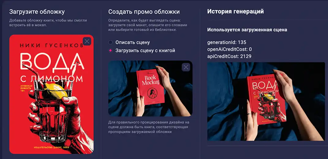 Замена обложки на готовой сцене