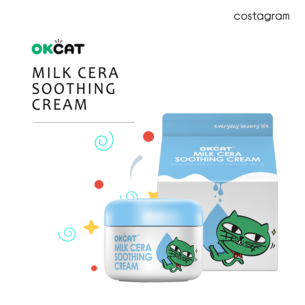 Корейский крем отзывы покупателей. Costagram OKCAT Milk Cera Soothing Cream. Крем корейский для кожи Milk. Costro OKCAT Milk face Cream увлажняющий и осветляющий крем для лица.