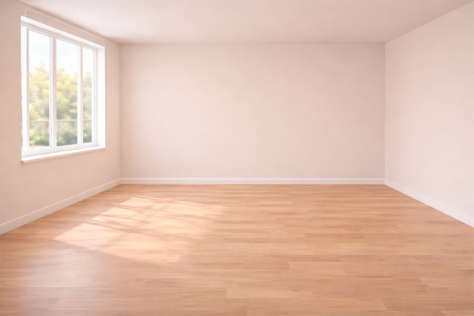 Empty room with a large window