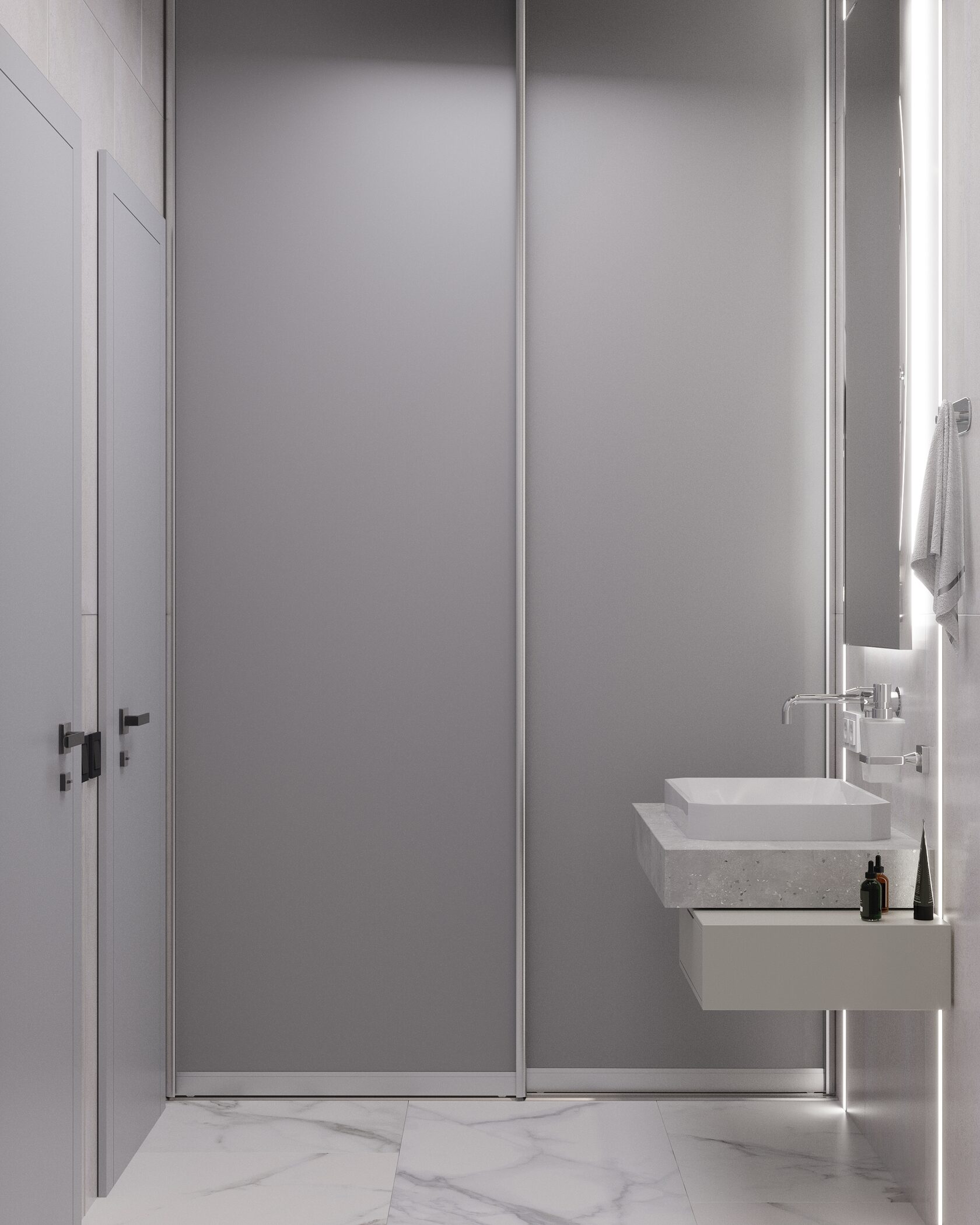 шкаф купе в общественном санузле 