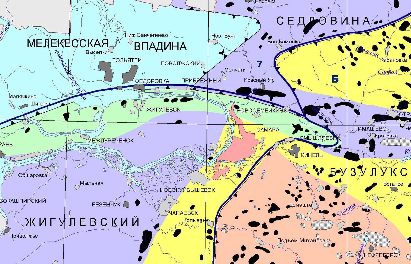 Выберите нефтяные месторождения