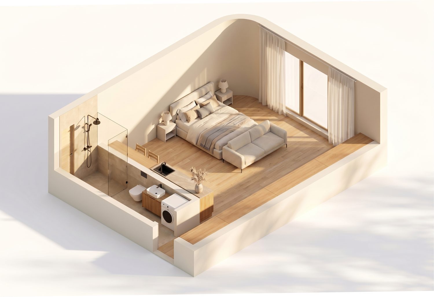 Floor plan Studio 41.5 m² – Zen Gardens, Bar