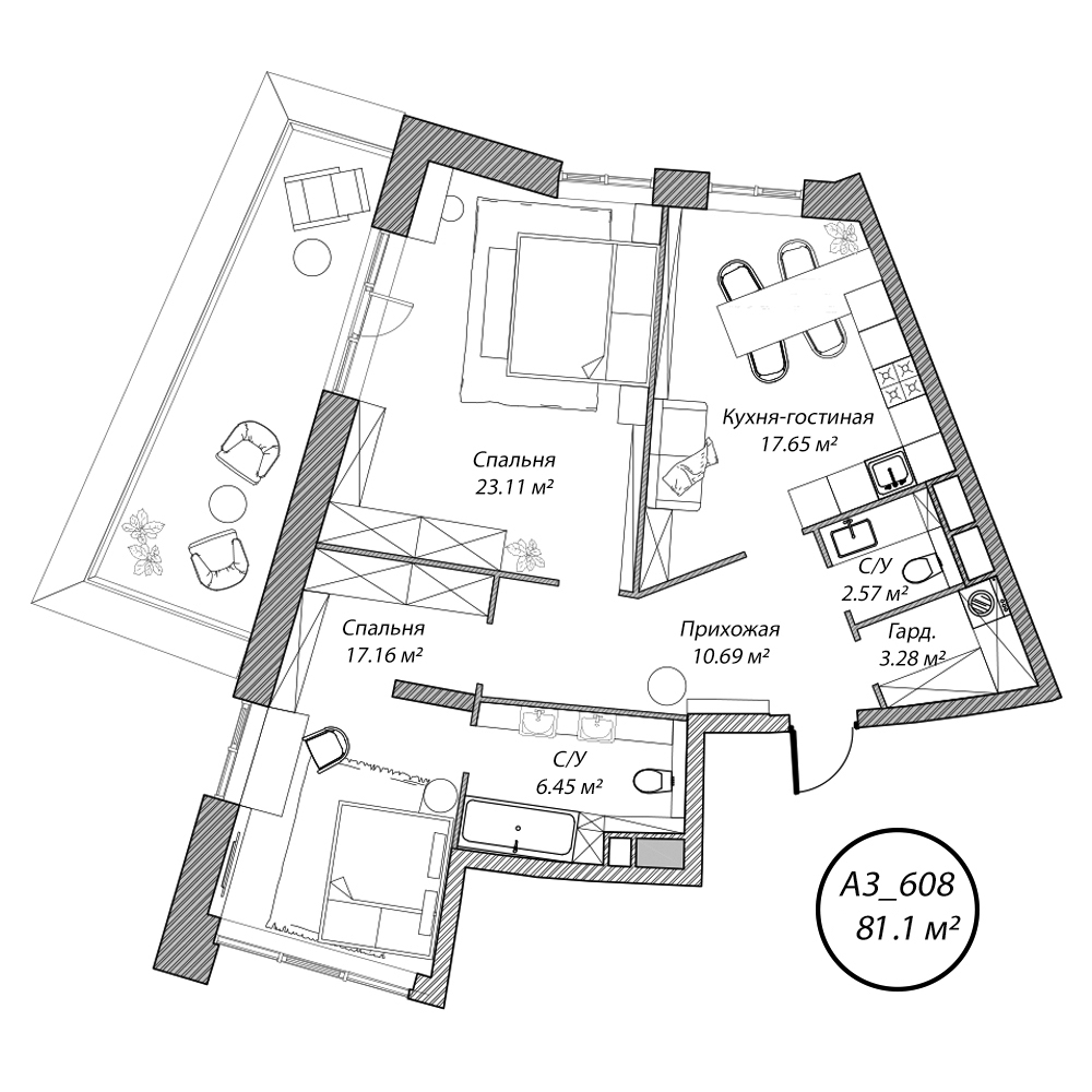 Планировка 3-комн.