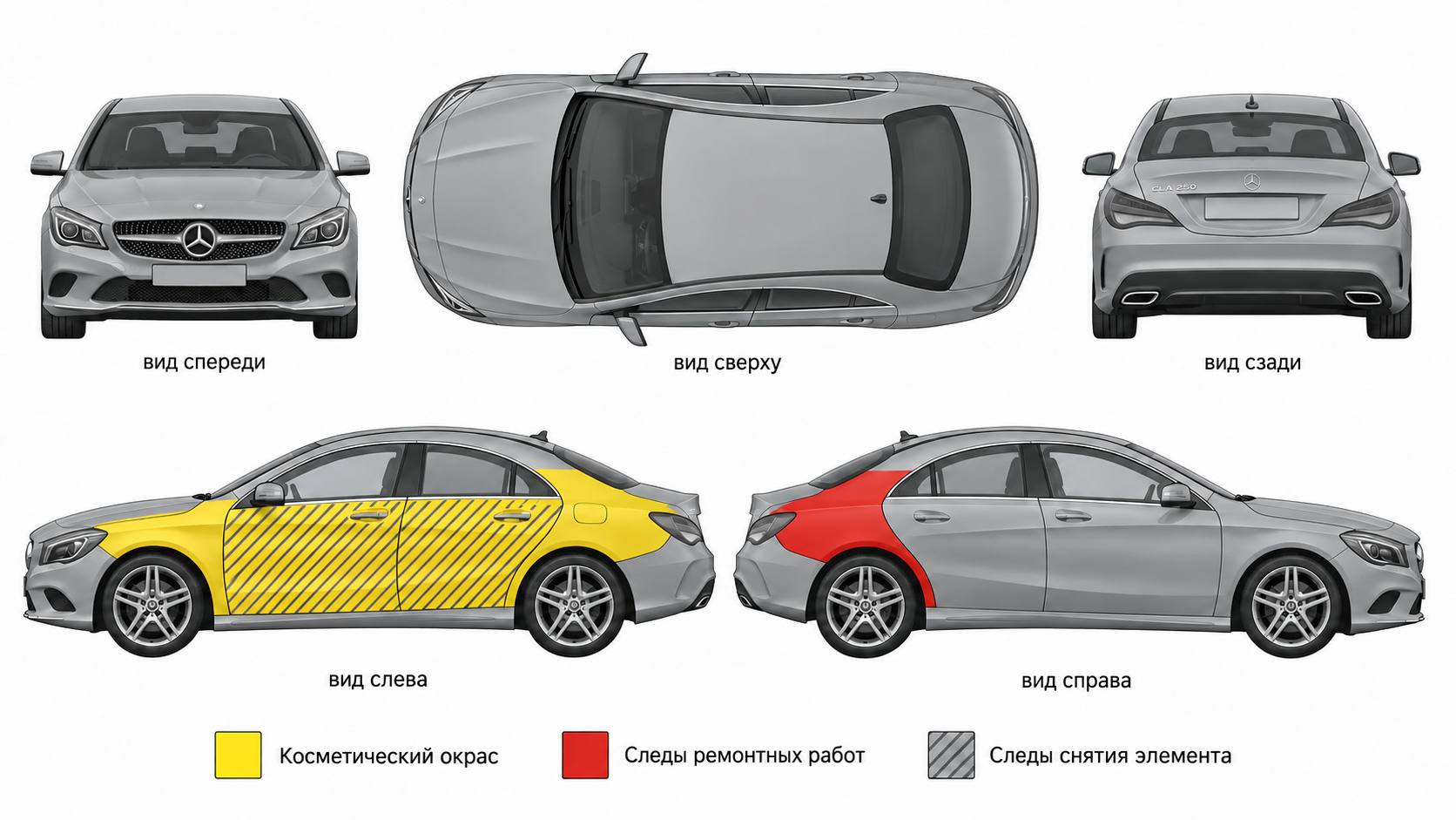 Карта ЛКП Mercedes-Benz CLA-класс
