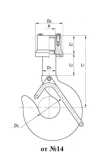 Гравитационный крюк чертеж с размерами