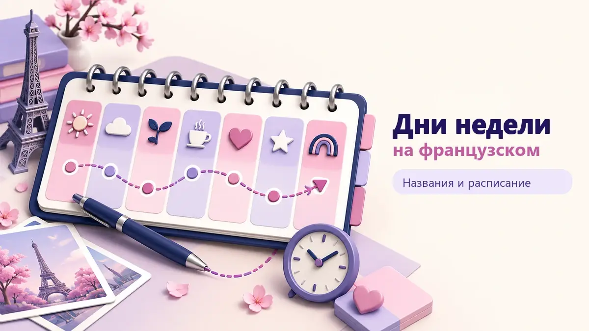 Обложка статьи «Дни недели на французском»: тематическая учебная композиция LaRou