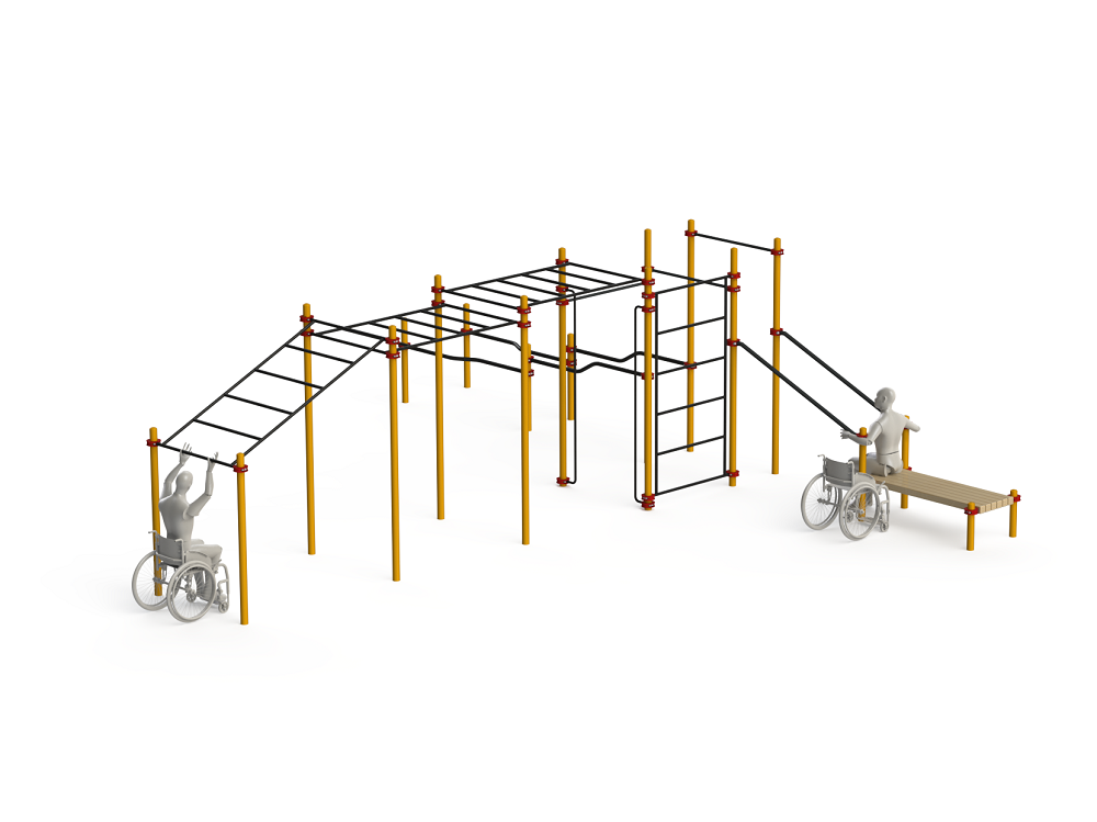 Спортивный комплекс для инвалидов. Воркаут комплекс для инвалидов-колясочников. Рукоход для инвалидов-колясочников. Рукоход для инвалидов колясочников для помещений.
