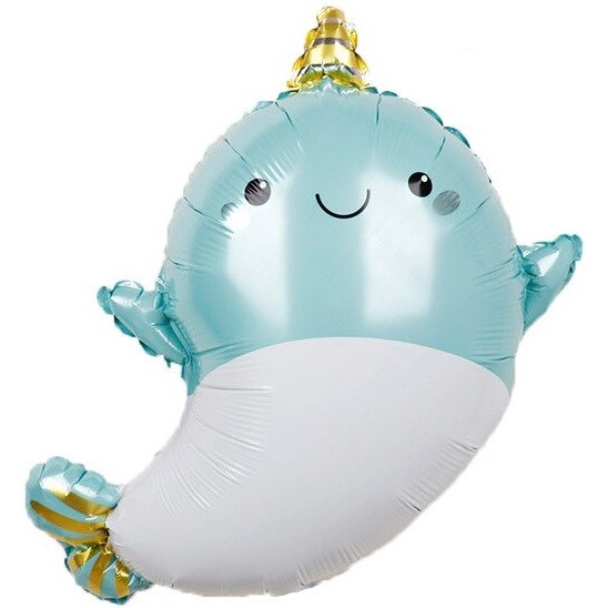 Сказочный нарвал, голубой