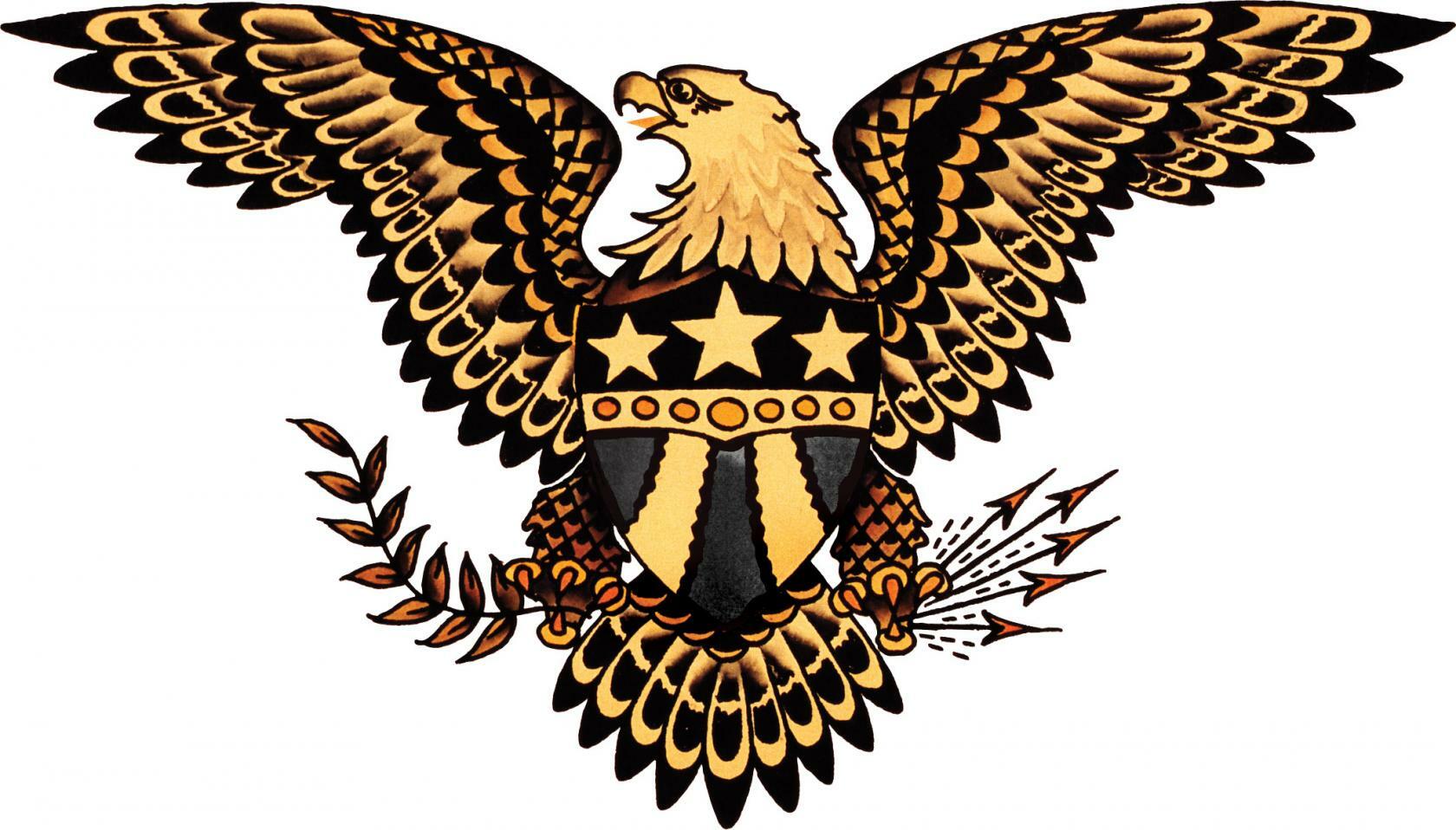 Распечатка военных американских Орлов на левом плече цветных