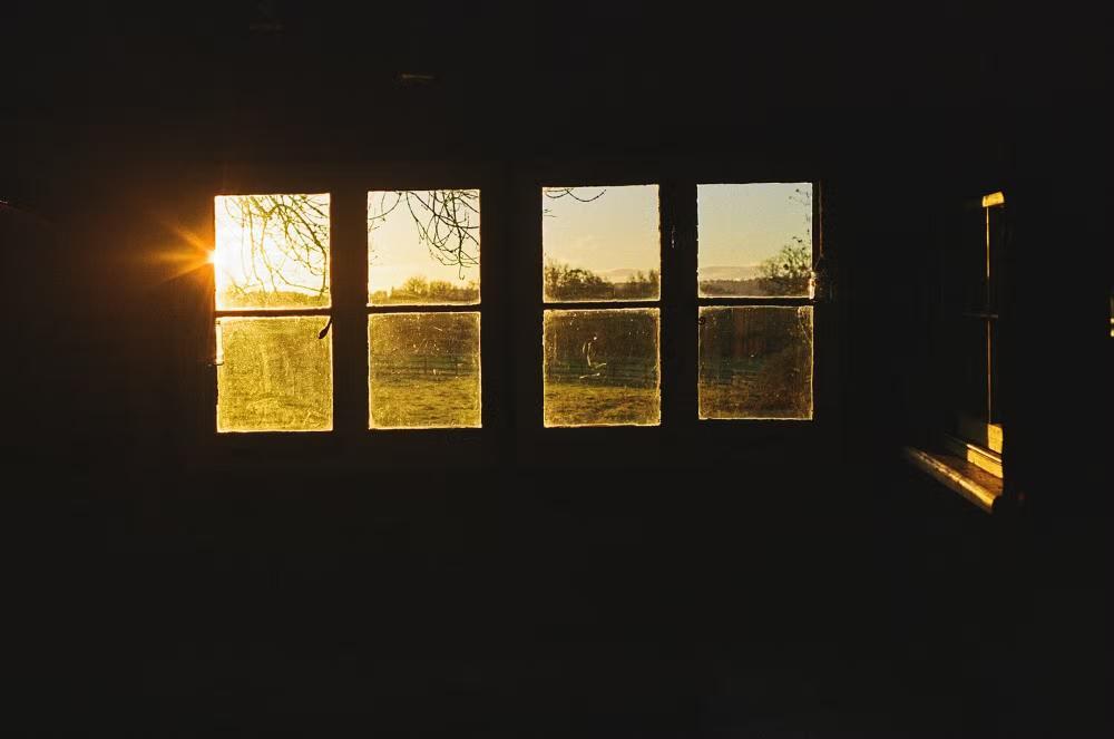 Windows with sun-set