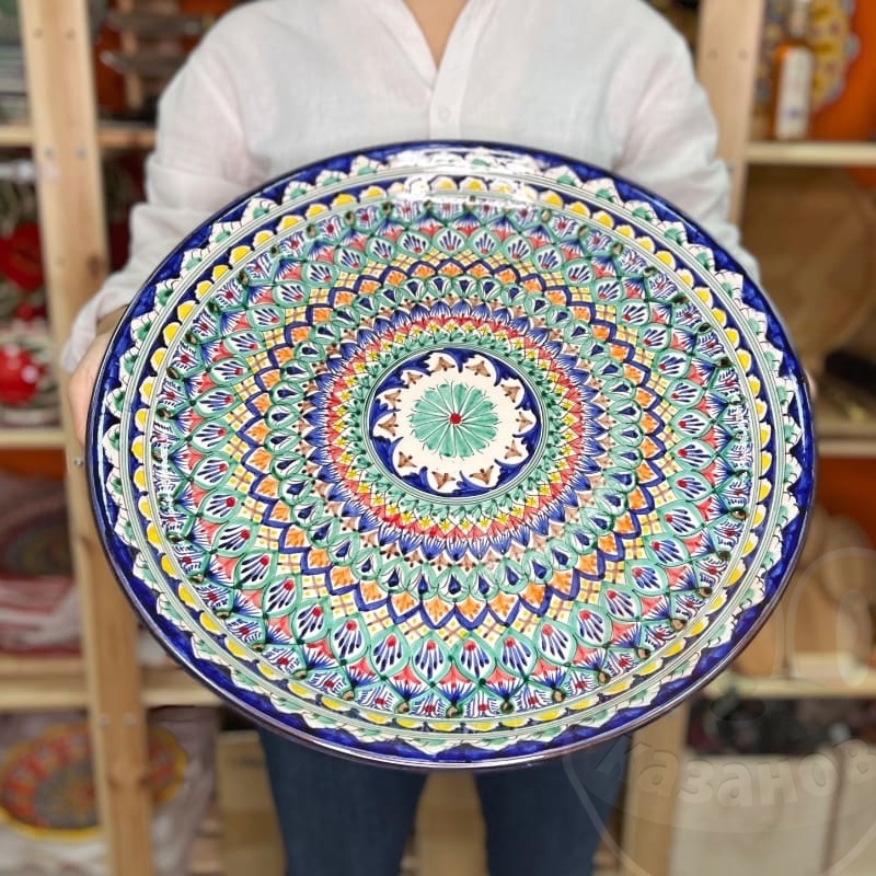 Узбекский ляган для плова 46 см синий купить в магазине 100 КАЗАНОВ