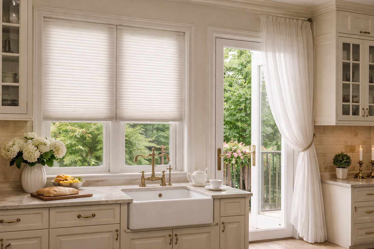 Плиссе и тюль на кухню